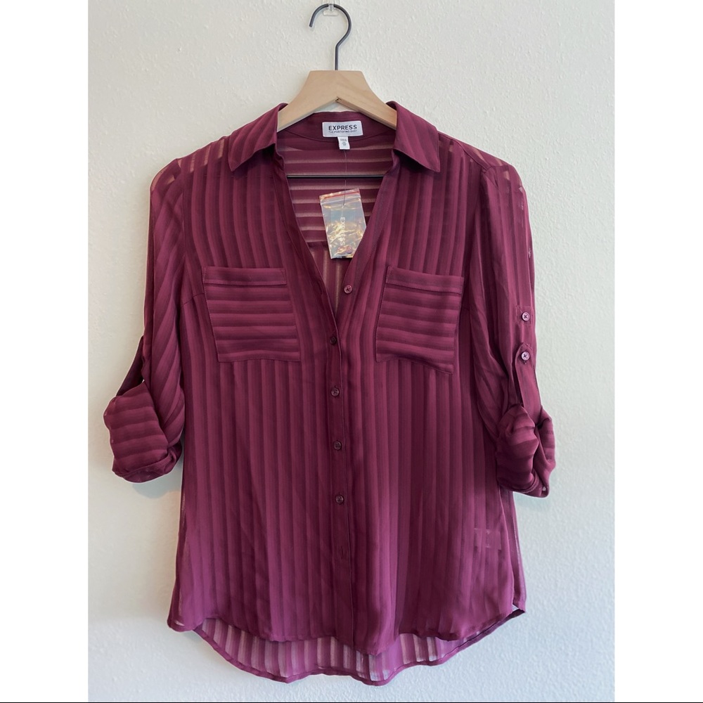 Express Maroon Portofino Shirt